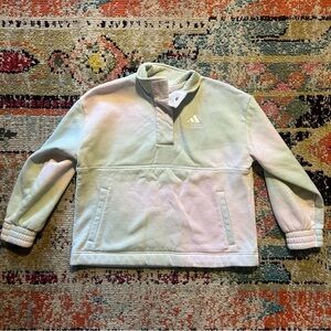 Girls Adidas long sleeve Popover Tie-dye snap  Mock neck sweatshirt Size 14